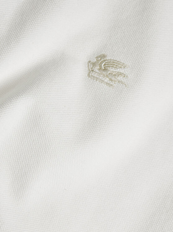 Shop Etro Poloshirt Mit Gesticktem Pegasus In Weiss