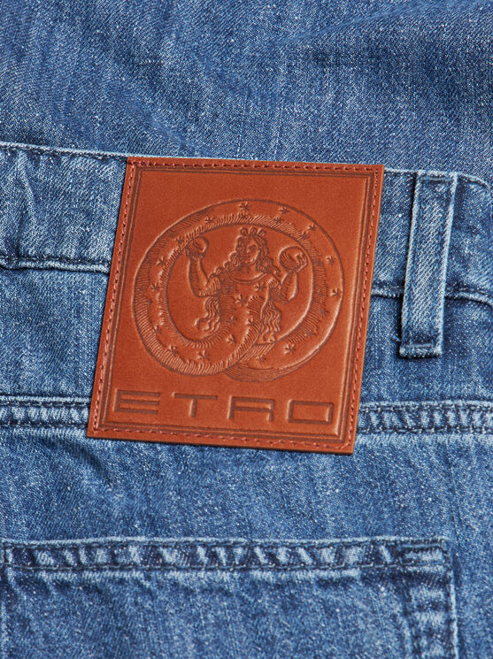 Shop Etro Five-pocket Jeans In Navy Blue