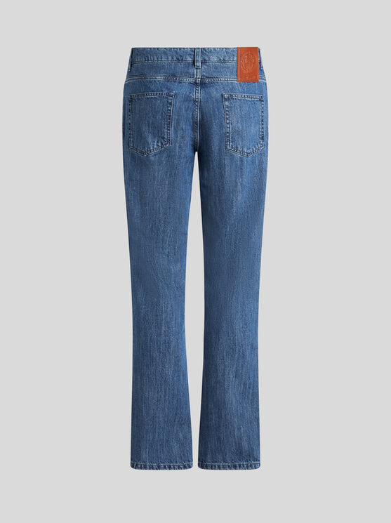 Shop Etro Five-pocket Jeans In Navy Blue