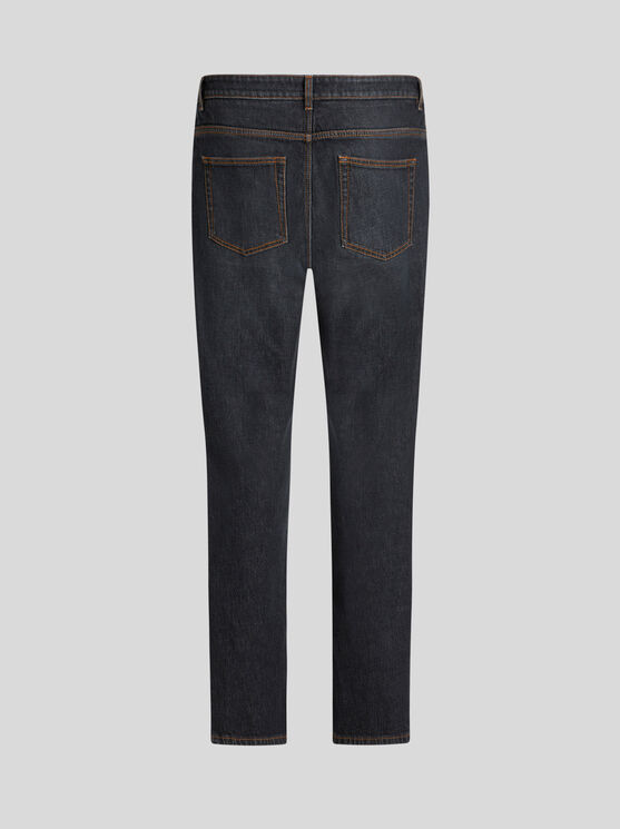 Shop Etro Five-pocket Jeans In Black