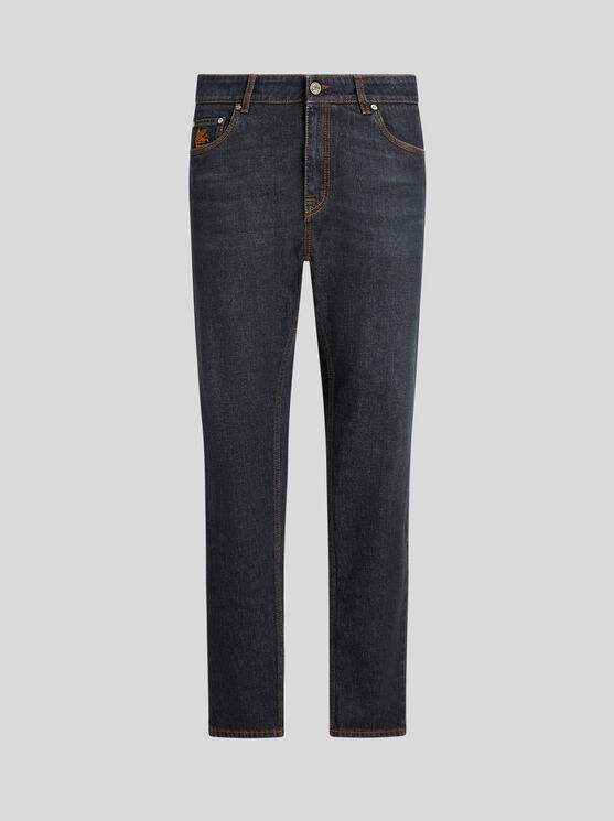 Shop Etro Five-pocket Jeans In Black