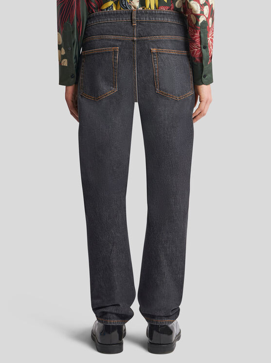 Shop Etro Five-pocket Jeans In Black