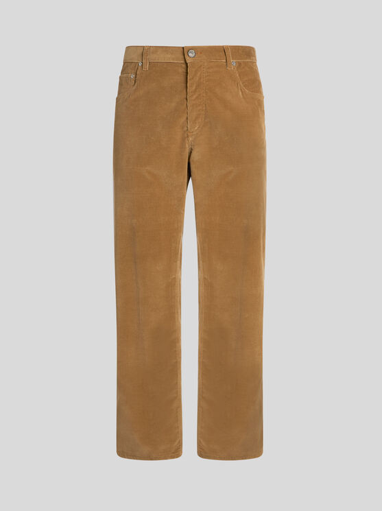 Etro Straight-leg Corduroy Trousers In Gold