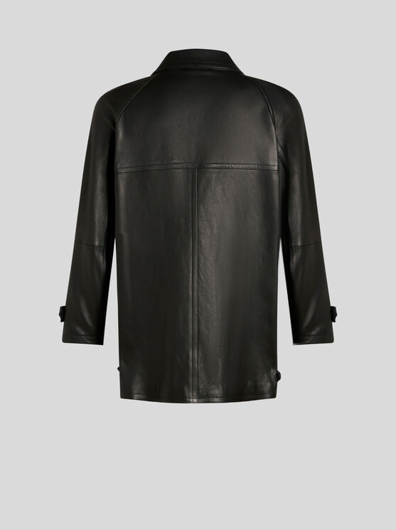 Shop Etro Leather Jacket With Embroidery In Black