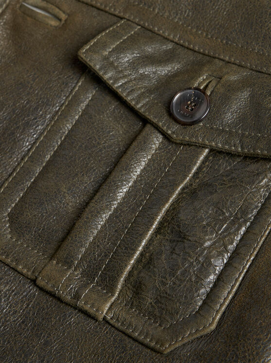 Shop Etro Shearling Jacket In Green