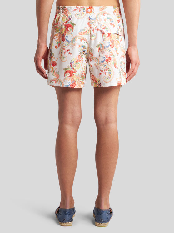 Shop Etro Summer Paisley Swim Shorts In Multicolour