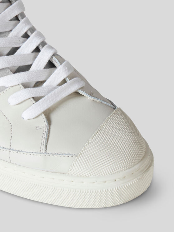 Shop Etro Leather Sneakers In White