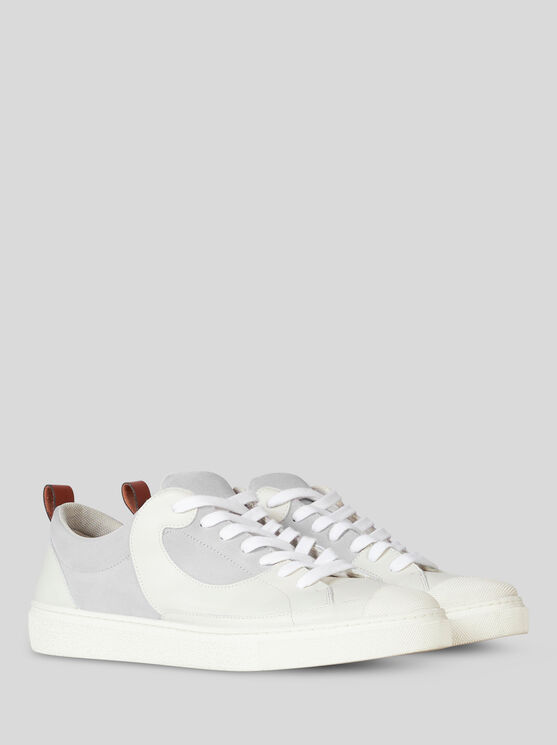 Shop Etro Leather Sneakers In White