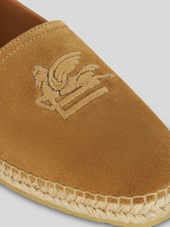 Shop Etro Suede Espadrilles With Logo In Orange