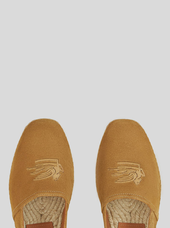 Shop Etro Suede Espadrilles With Logo In Orange