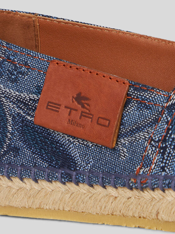 Shop Etro Espadrilles Aus Jacquard-denim In Multicolor