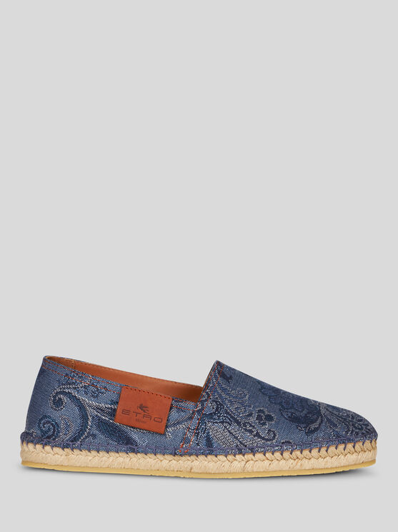 Shop Etro Espadrilles Aus Jacquard-denim In Multicolor