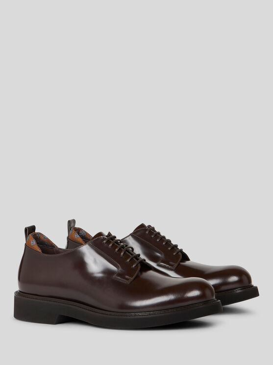 Etro Leather Lace-up Shoes In Dark Brown