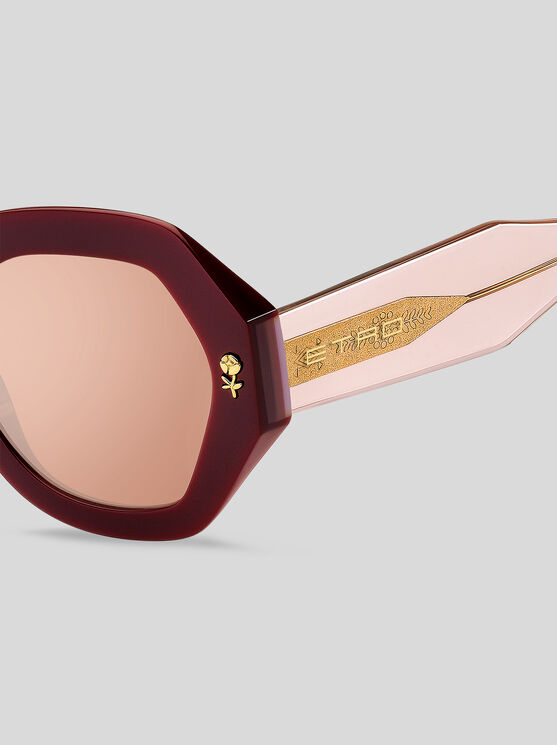 Shop Etro Mania Sunglasses In Burgundy