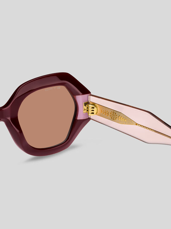 Shop Etro Mania Sunglasses In Burgundy