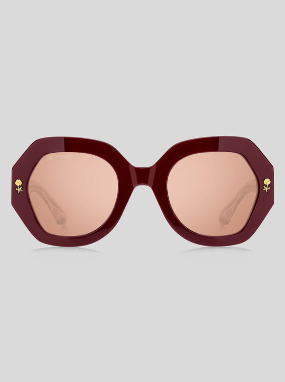 Shop Etro Mania Sunglasses In Burgundy