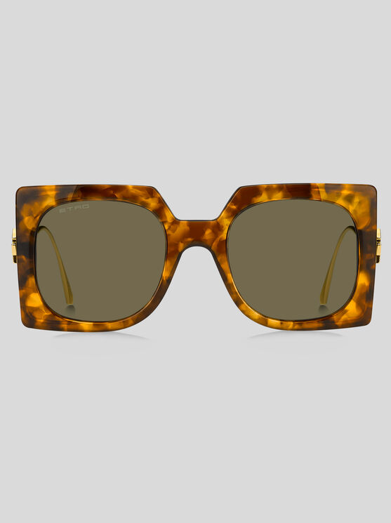 Etro Bold Pegaso Square-frame Sunglasses In Yellow