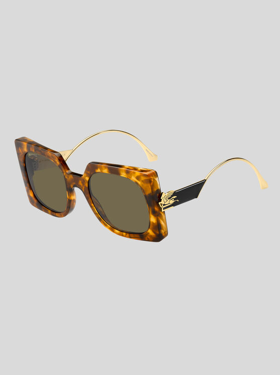 Etro Bold Pegaso Square-frame Sunglasses In Yellow