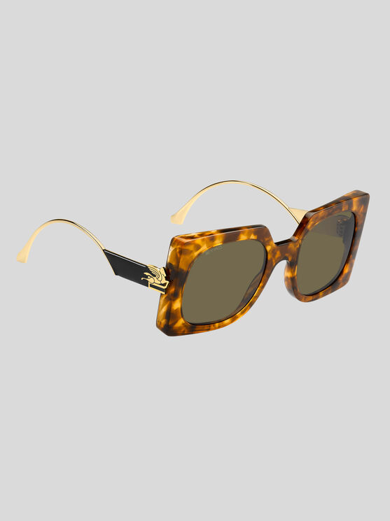 Etro Bold Pegaso Square-frame Sunglasses In Yellow