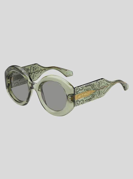 Shop Etro Paisley Sunglasses In Green