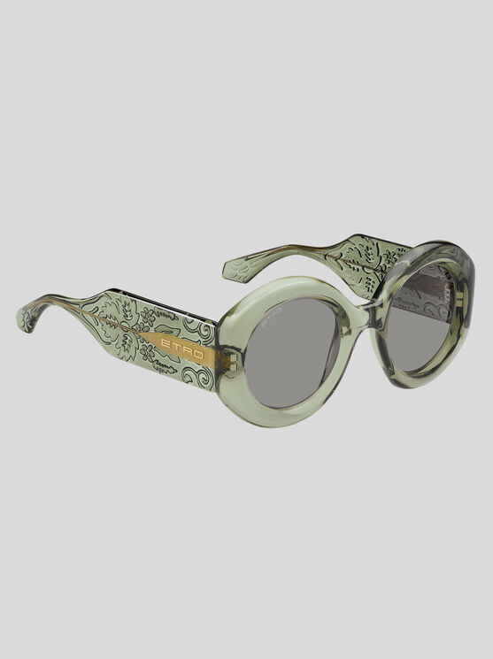 Shop Etro Paisley Sunglasses In Green