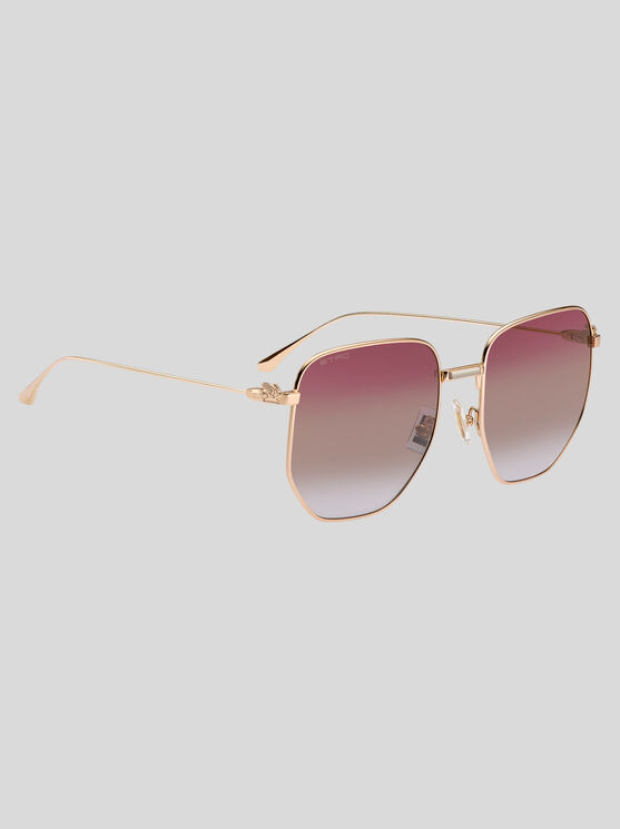 Shop Etro Metal Pegaso Sunglasses In Gold