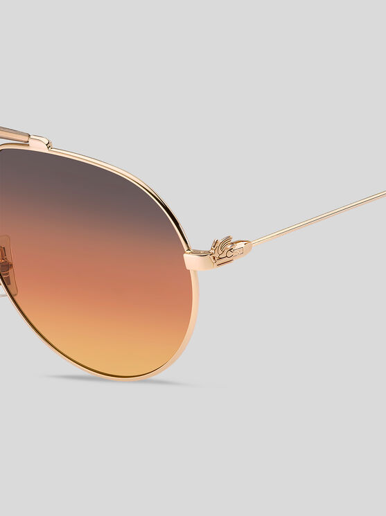 Shop Etro Metal Pegaso Sunglasses In Pink