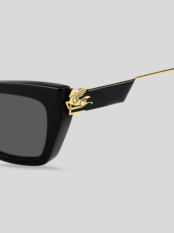 Shop Etro Bold Pegaso Sunglasses In Black