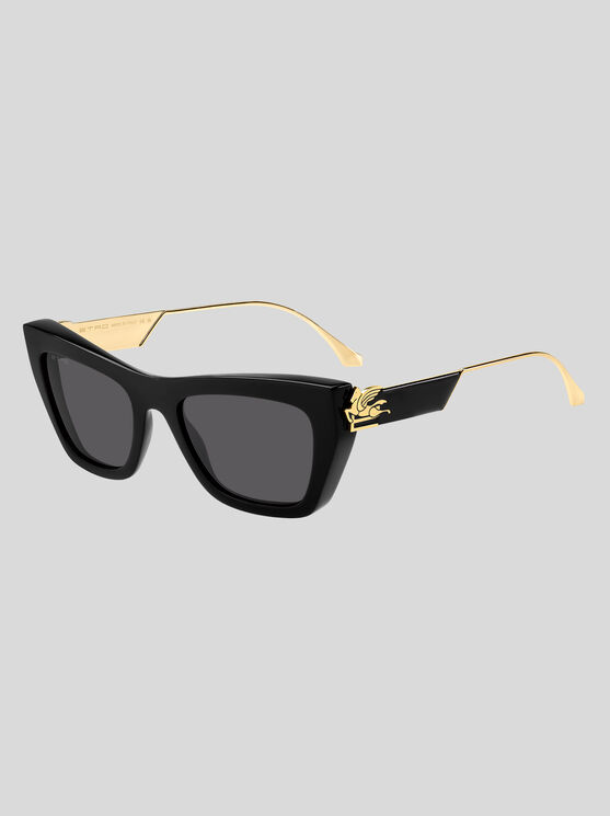 Shop Etro Bold Pegaso Sunglasses In Black