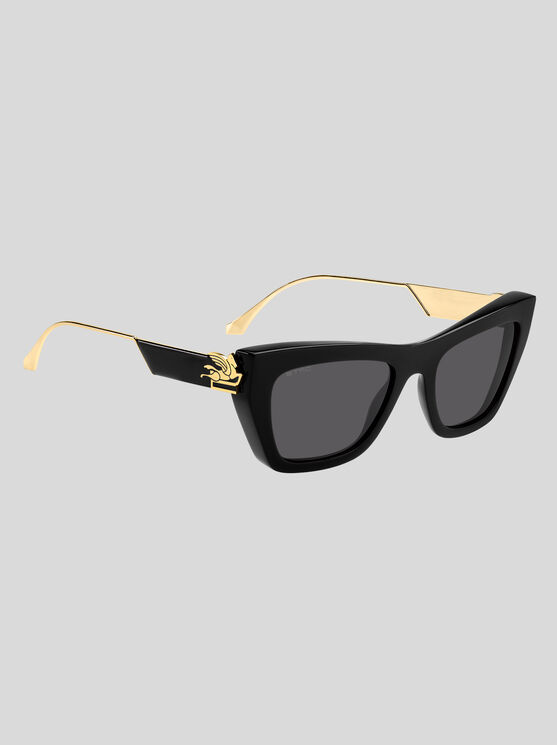 Shop Etro Bold Pegaso Sunglasses In Black