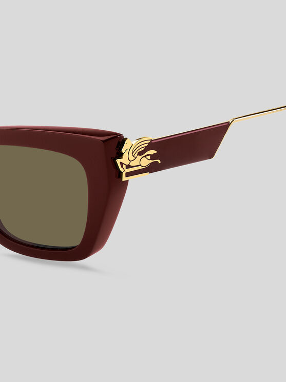 Shop Etro Bold Pegaso Sunglasses In Burgundy