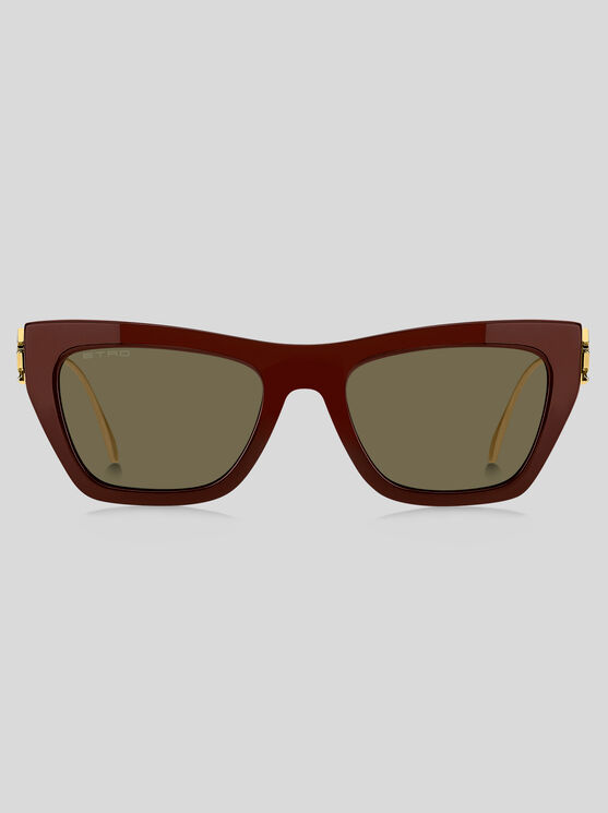 Shop Etro Bold Pegaso Sunglasses In Burgundy