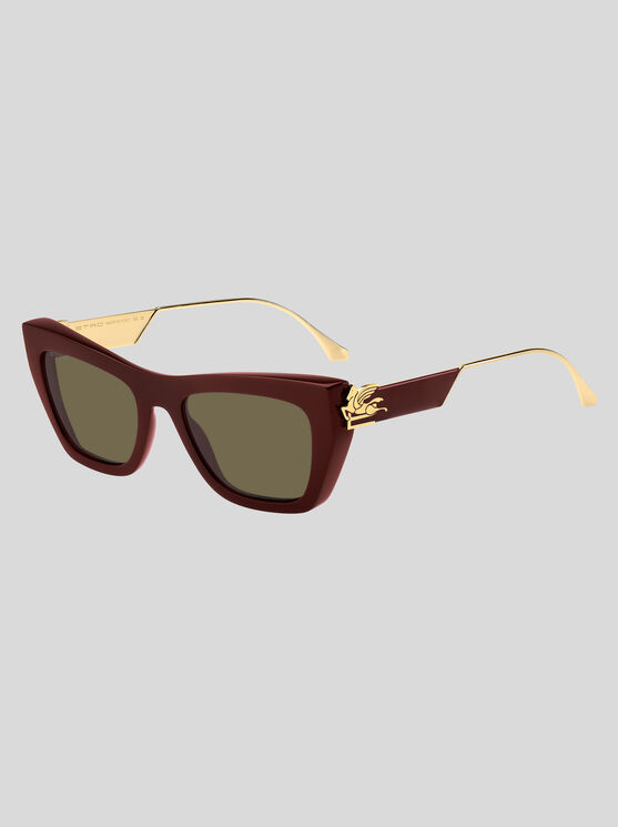 Shop Etro Bold Pegaso Sunglasses In Burgundy