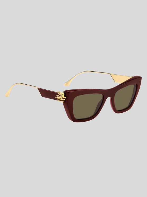 Shop Etro Bold Pegaso Sunglasses In Burgundy