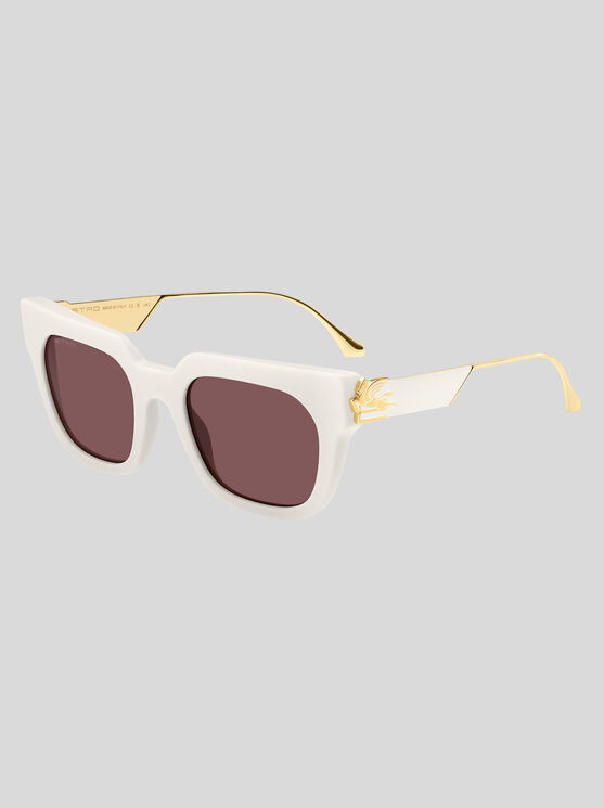 Etro Bold Pegaso Square-frame Sunglasses In White