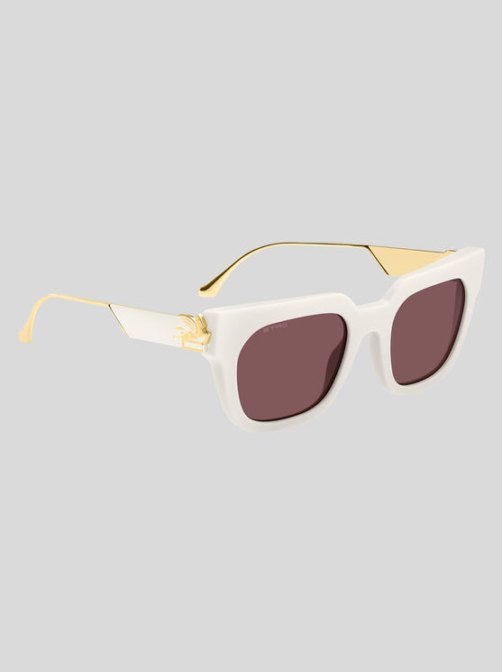 Etro Bold Pegaso Square-frame Sunglasses In White
