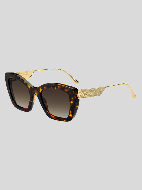 Shop Etro Bold Pegaso Sunglasses In Braun