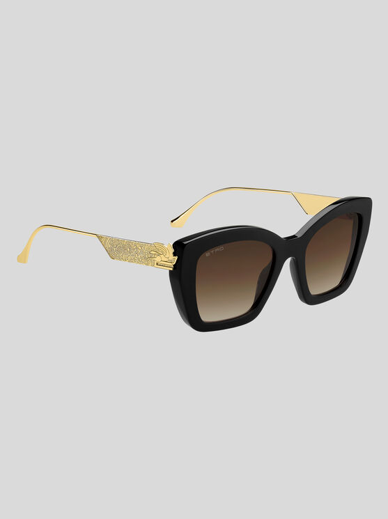 Shop Etro Bold Pegaso Sunglasses In Schwarz