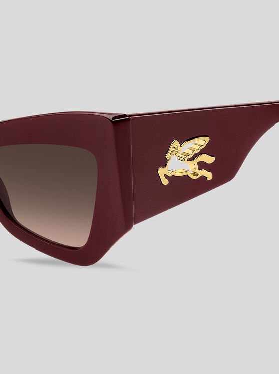 Etro Pegaso-motif Sunglasses In Bordeaux