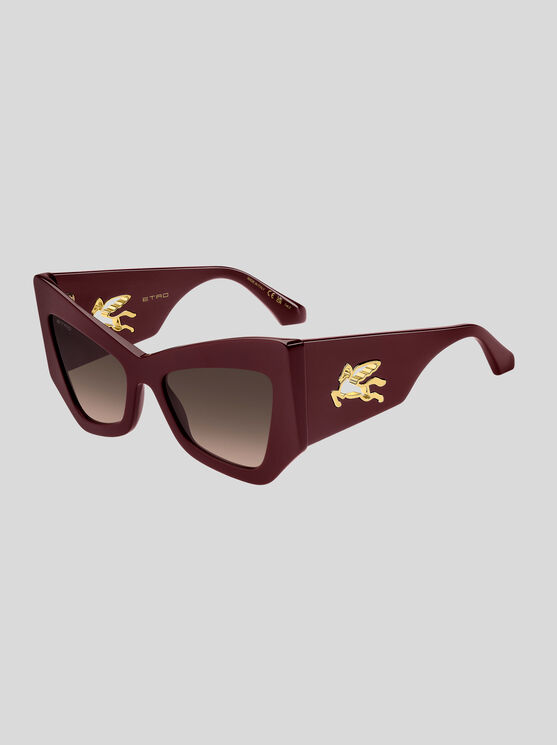 Etro Pegaso-motif Sunglasses In Bordeaux
