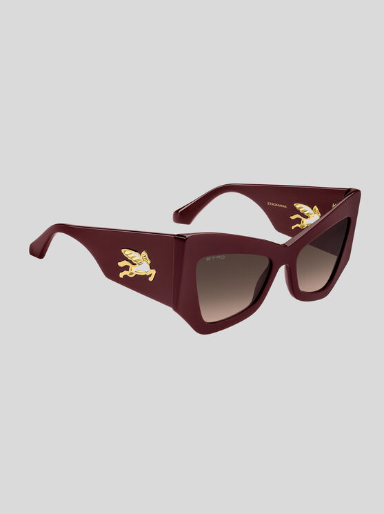 Etro Pegaso-motif Sunglasses In Bordeaux