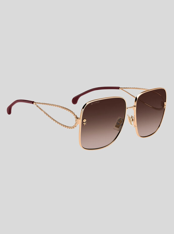 Etro 0070s Square Metal Sunglasses In Brown