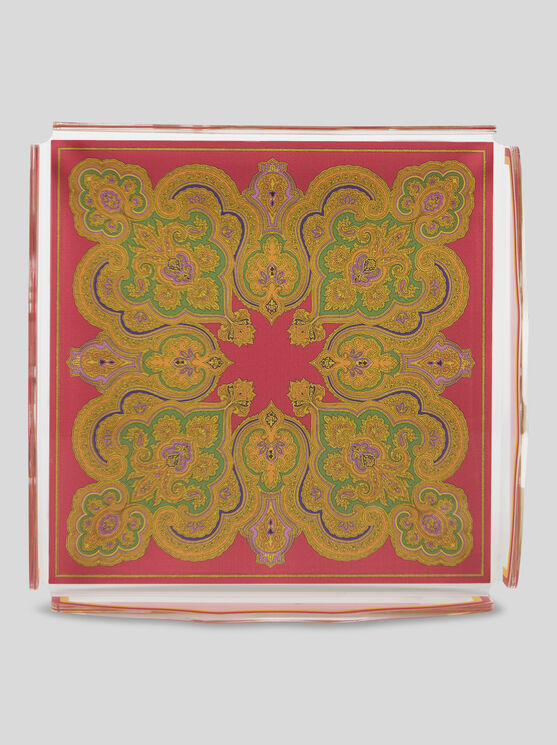 Etro Quadratisches Tablett Mit Mandala In Rot
