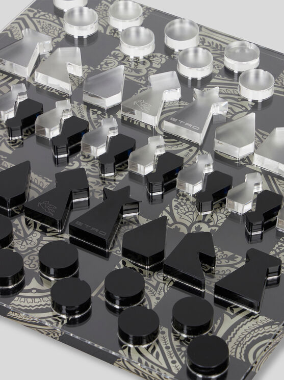 Etro Chess And Draughts With Branded Pieces In Schwarz