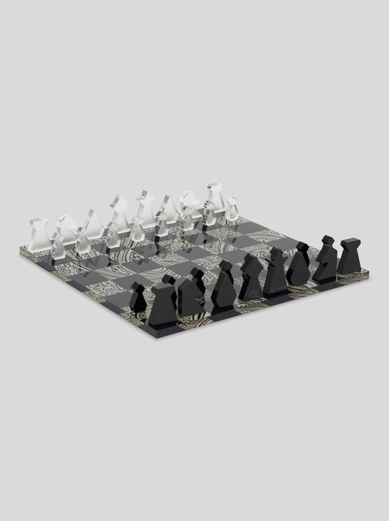 Etro Chess And Draughts With Branded Pieces In Schwarz