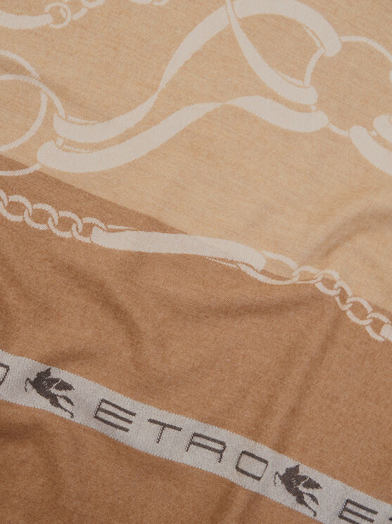 Etro , Plaid Aus Wolle Mit Wappen- Und Pferde-motiv, Multicolor In Multi