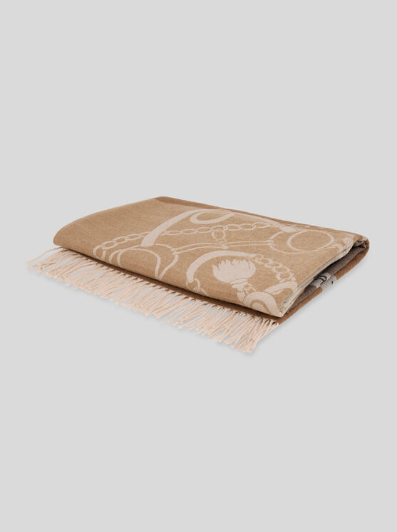 Etro , Plaid Aus Wolle Mit Wappen- Und Pferde-motiv, Multicolor In Multi