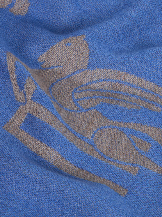 Etro Plaid Aus Wolle Mit Paisleymuster Und Jacquard-logo In Hellblau