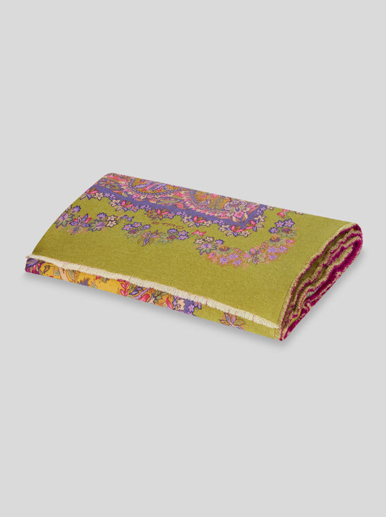 Etro Plaid Aus Wolle Mit Blumen- Und Paisley-print In Violett