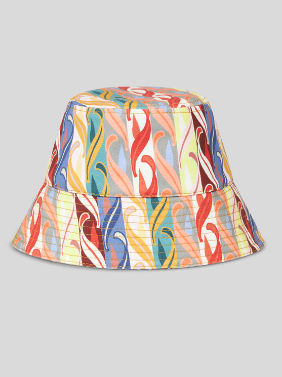 Shop Etro Bucket Hat With  Summer Print In White